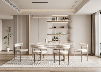 现代餐厅3D模型下载